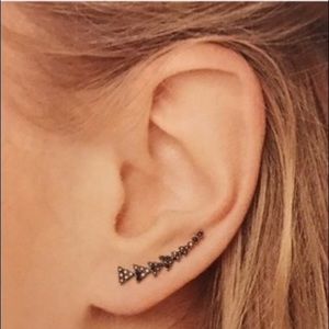 Stella & Dot Pave triangle ear climbers